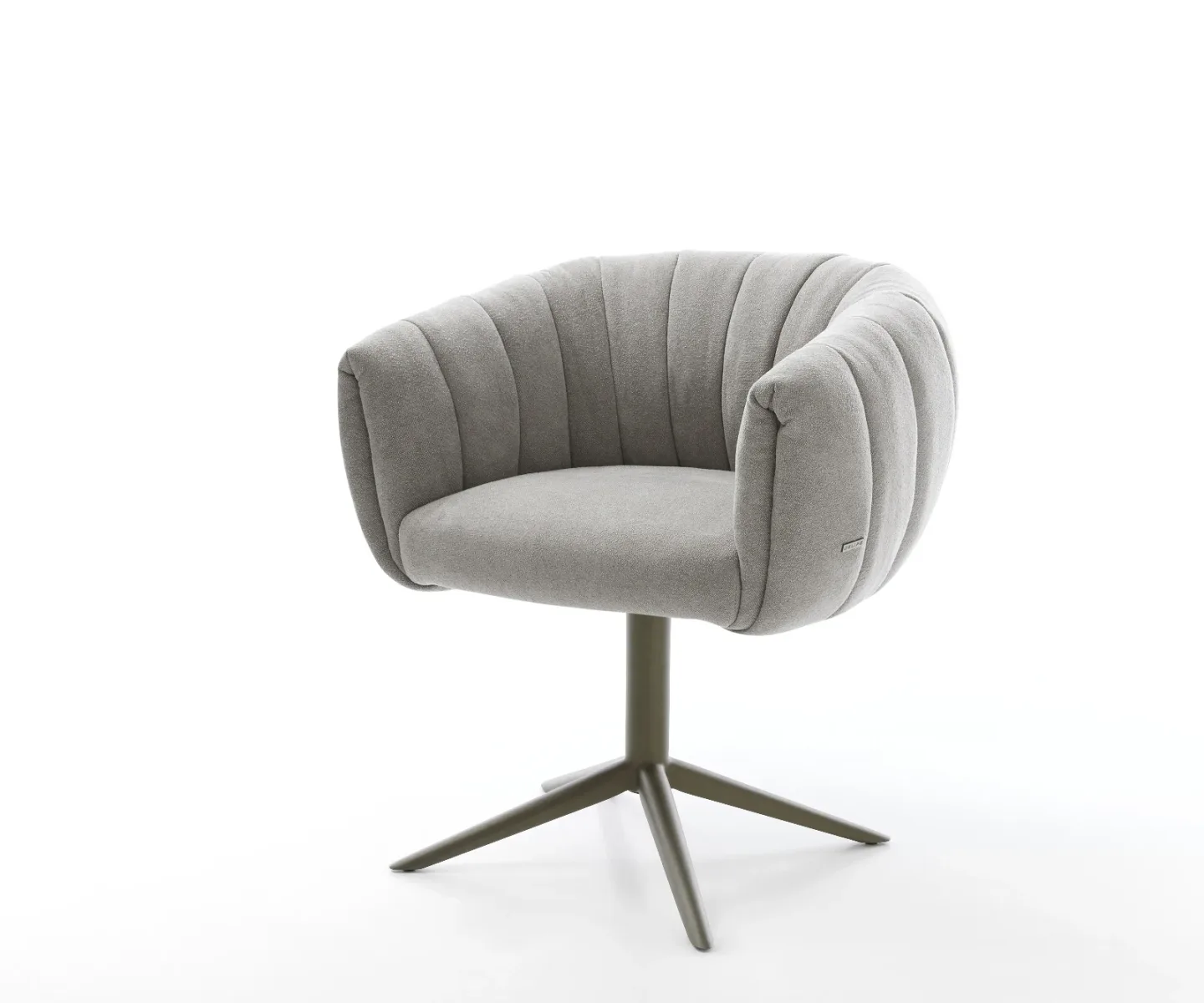 Drehstuhl Jada-Flex Strukturstoff Soft Grau Fußkreuz Effektfinish Titan 360° drehbar Wippfunktion Taschenfederkern