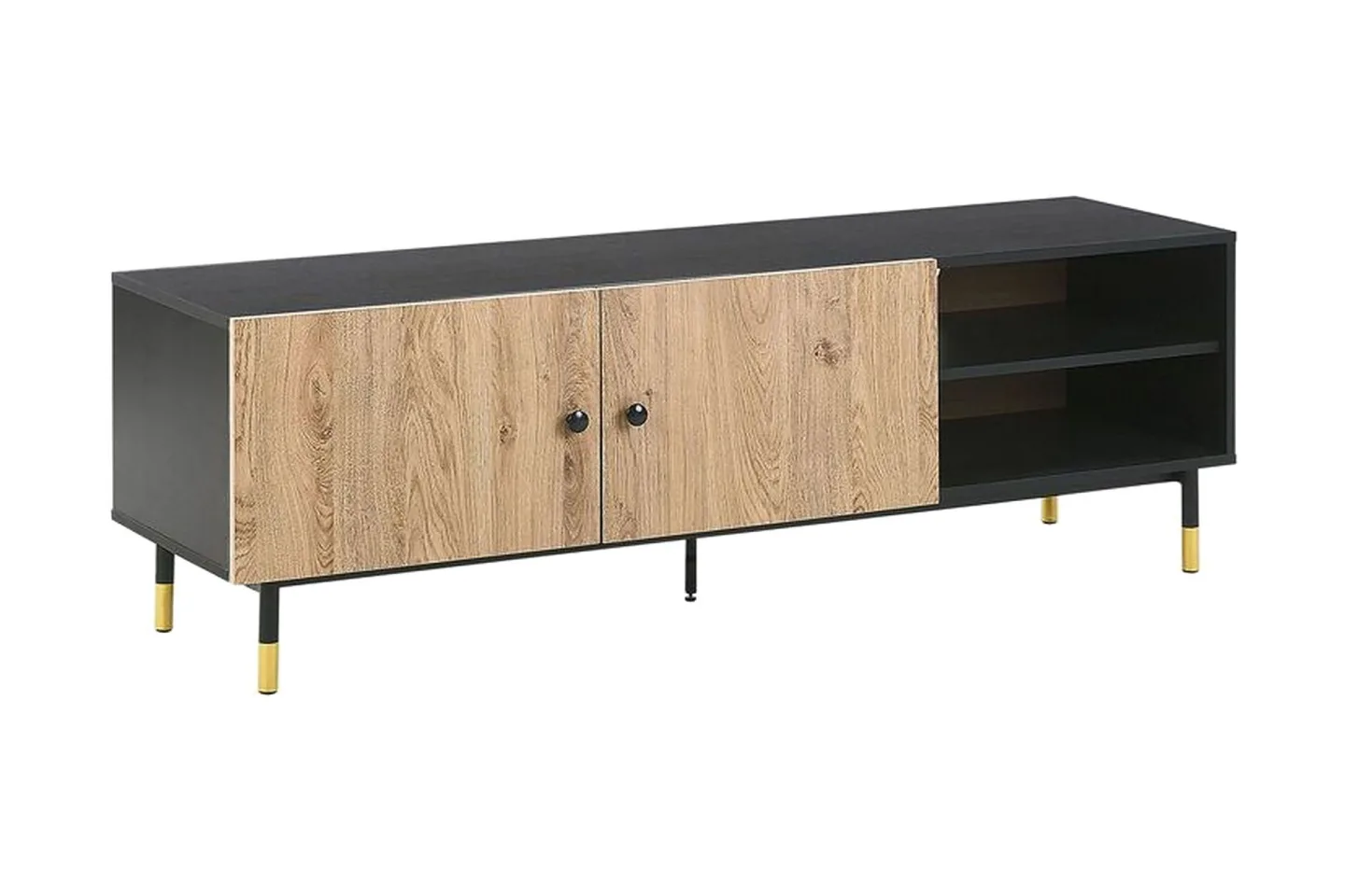 Assaria TV-bänk 150x40 cm - Svart/Ljust Trä