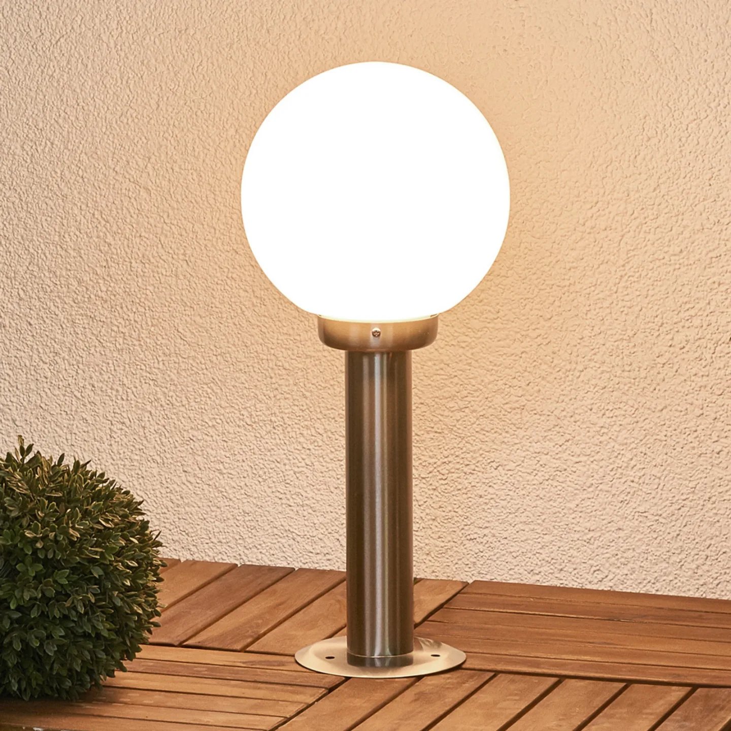 Vedran Gartenleuchte Steel - Lindby - Terrasse - Modern - Kunststoff - Einflammig
