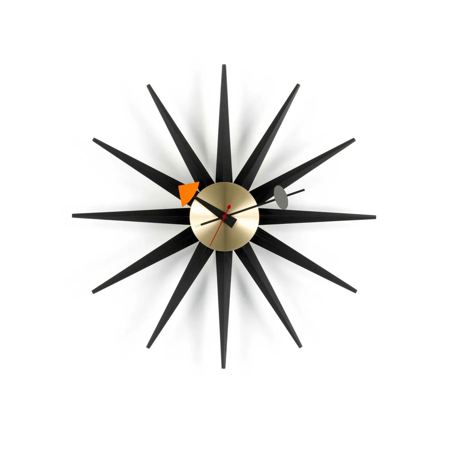 Vitra - Sunburst väggklocka Svart/Mässing - Klockor - George Nelson - Svart