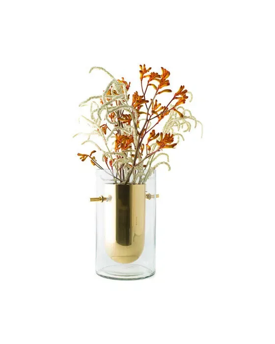 Alba Vase Brass Cylinder