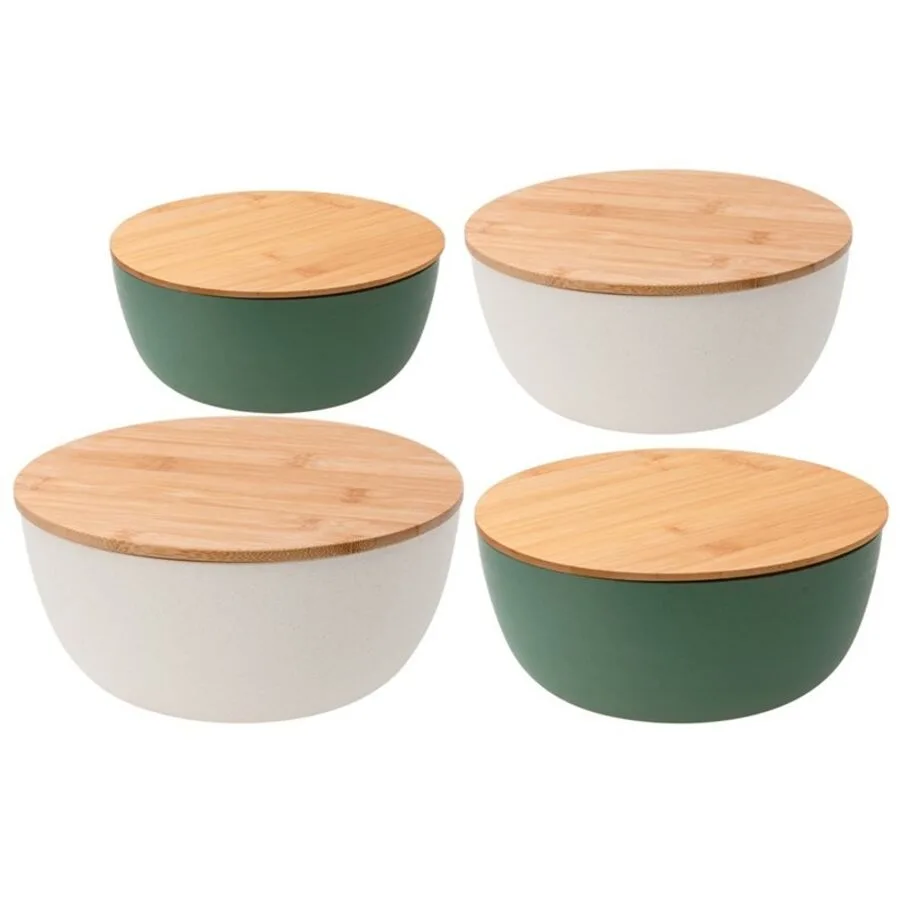 Diverse Salatschüssel Pebbly Grün Bambus/Kunststoff 23.5 cm 12 cm