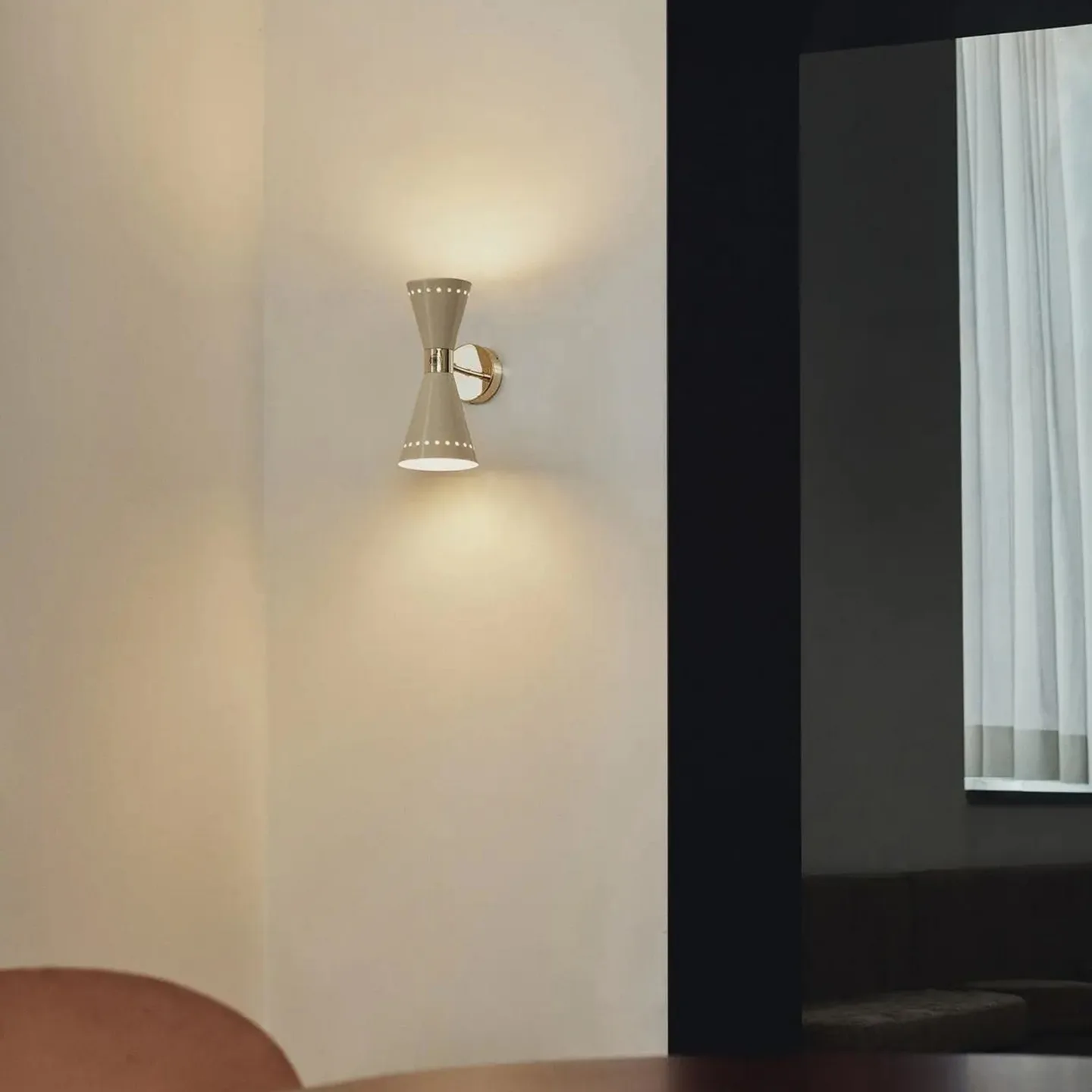 Megafono Wandlampe, elfenbeinfarben, 14cm, 2-flg. - Stilnovo - Wohnzimmer - Design - Metall - Mehrflammig