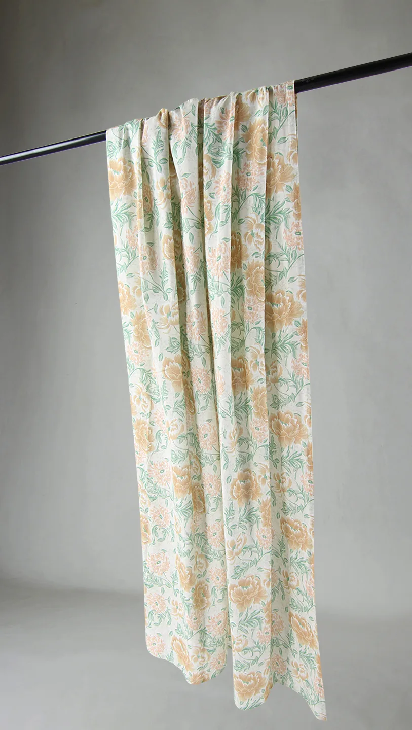 Gardiner - Bomullsgardin Almira (gul) (Størrelse: 140 x 300 cm)