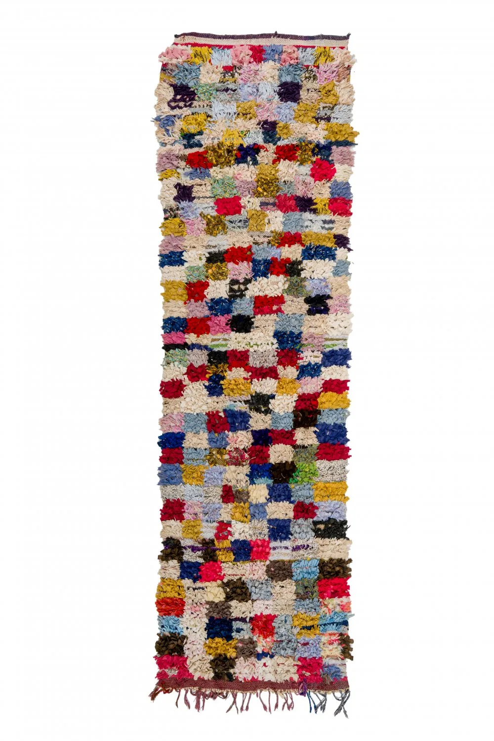Marokkansk Boucherouite-teppe 380 x 105 cm (Størrelse: 380 x 105 cm)