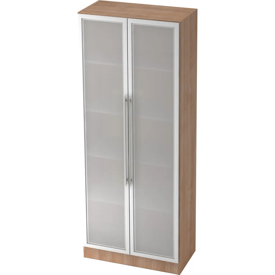 Aktenschrank Office silber, semi transparent, natur Holzwerkstoff, Metall, Glas B 80 cm H 200.4 cm
