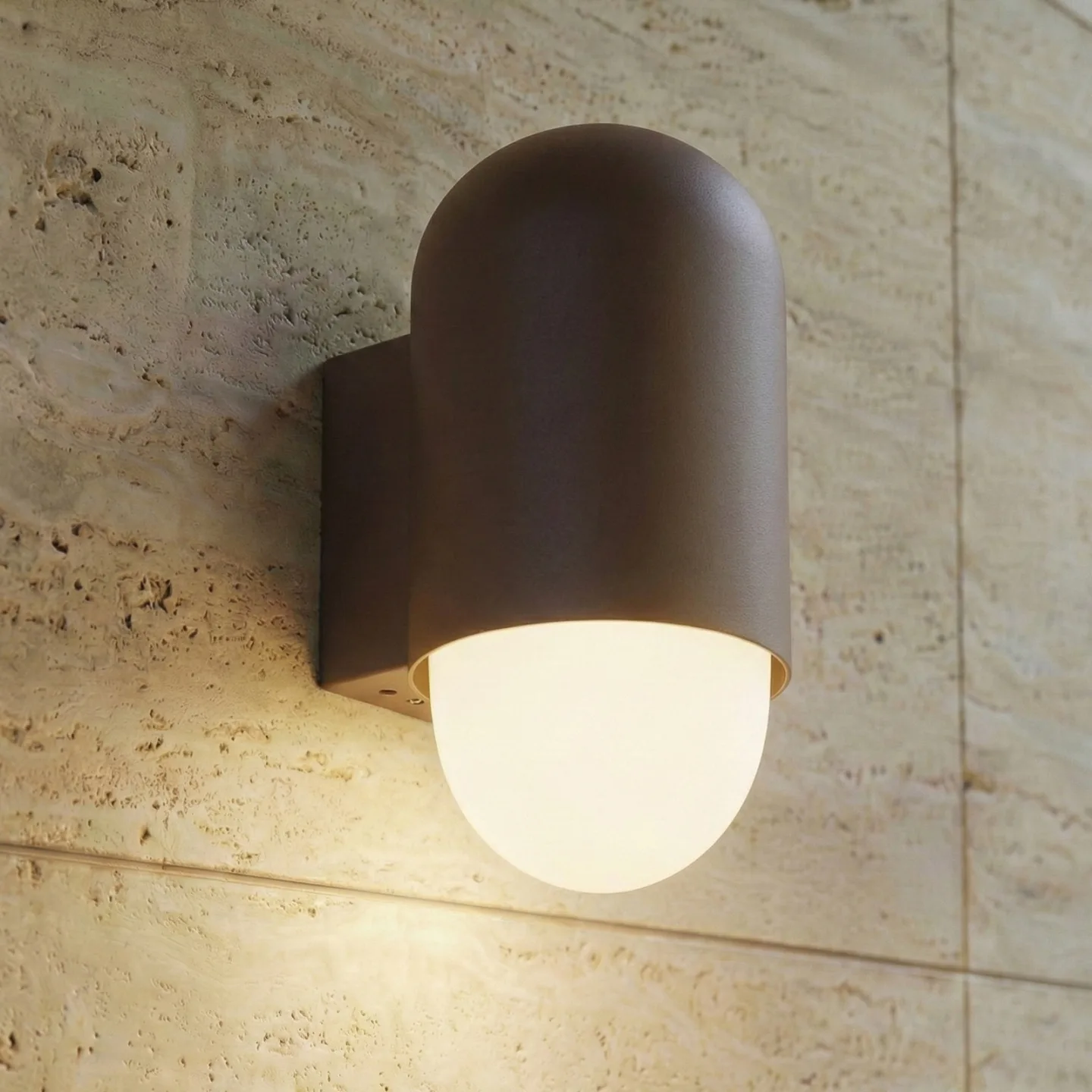 Pilva Außenwandleuchte, IP44, E27, Metall, braun - Lindby - Balkon - Modern - Aluminium - Einflammig