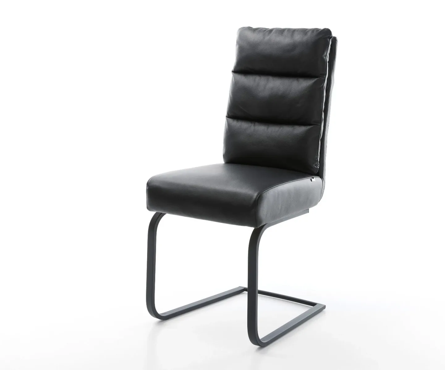 Freischwinger Pela-Flex Echt-Leder Schwarz Freischwinger flach Schwarz Taschenfederkern