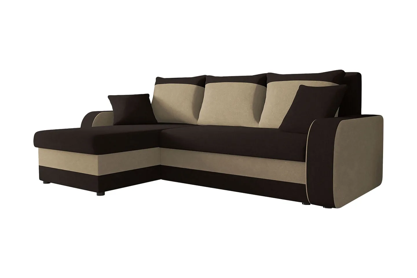 Alvared 3-sits Hörnbäddsoffa Universal - Brun/Beige