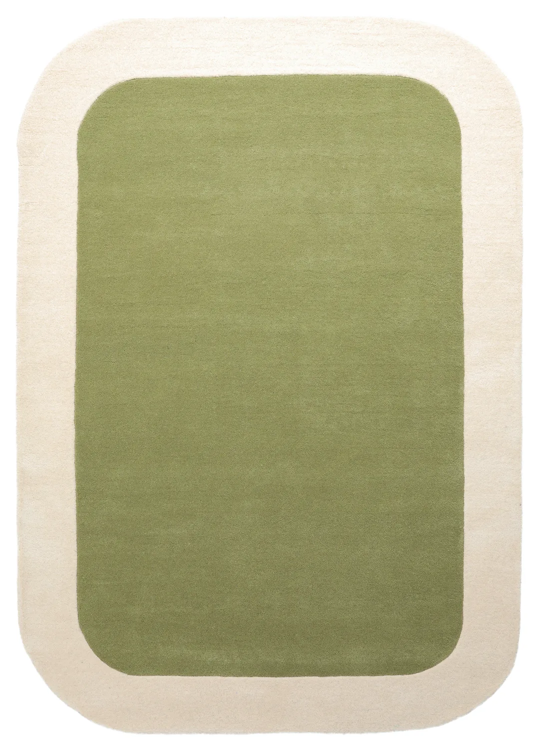 Ullteppe - Puri Hand Tufted Wool Premium (grønn/kremfarget) (Størrelse: 240 x 340 cm)