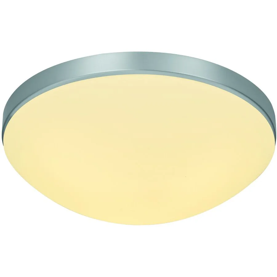 Designer-Deckenlampe Bankamp Basic E27 aluminium matt dimmbar D 40 cm - Farbe: Aluminium matt / Glas opal weiss - Material: Eisen/Glas