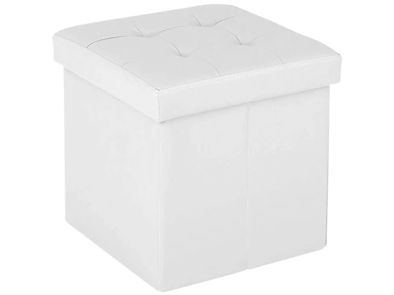 Hocker BILBAO 37.5x37.5x37.5cm synthetisches leder weiss
