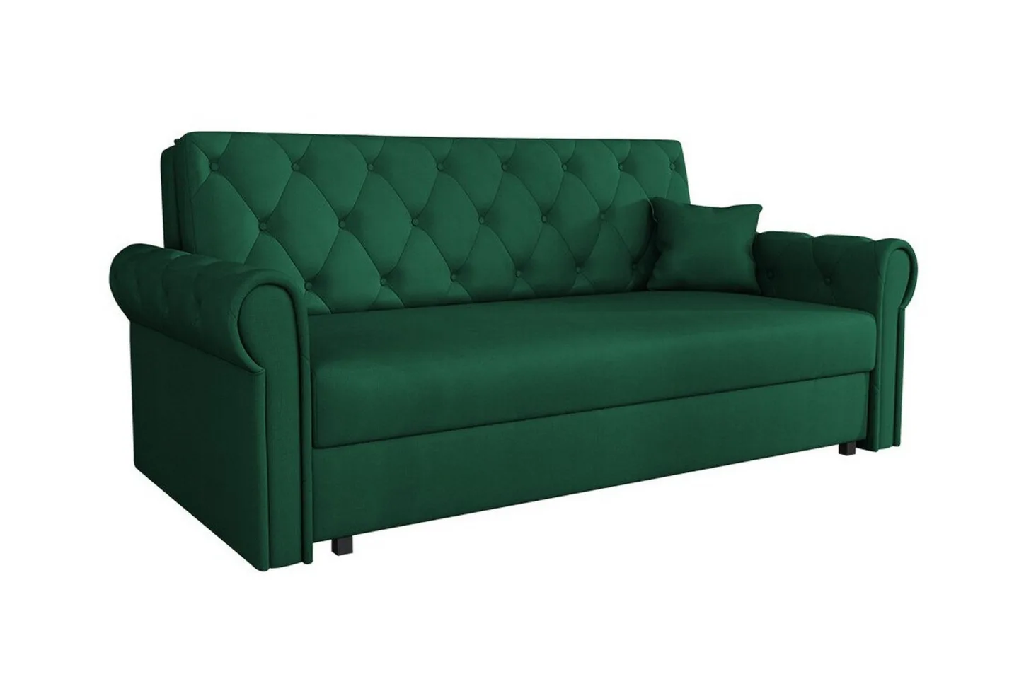 Denegal 2-sits liten bäddsoffa i Plysch - Grön