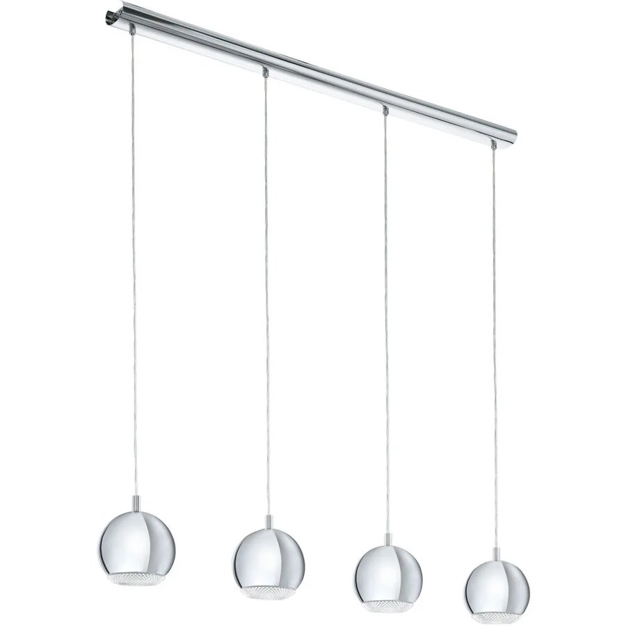 Pendellampe Conessa Grau Kunststoff/Metall 101 cm 110 cm - Farbe: Chrom/klar - LED - Lichtfarbe: Warmweiss