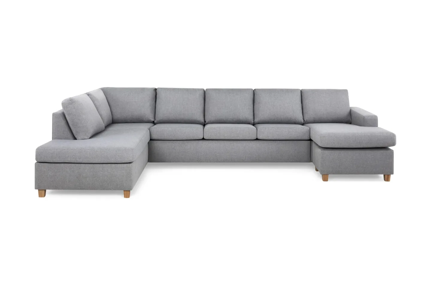 Crazy 5-sits Vänstervänd U-formad X-Large Soffa med Divan och Schäslong i Tyg - Grå