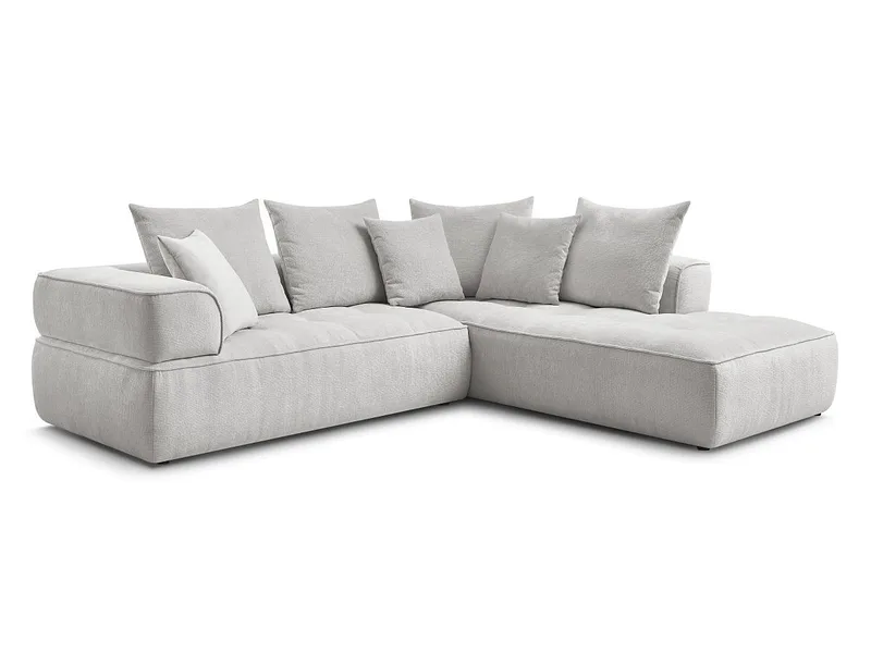 Ecksofa BOBOCHIC WHESLEY Stoff hellgrau