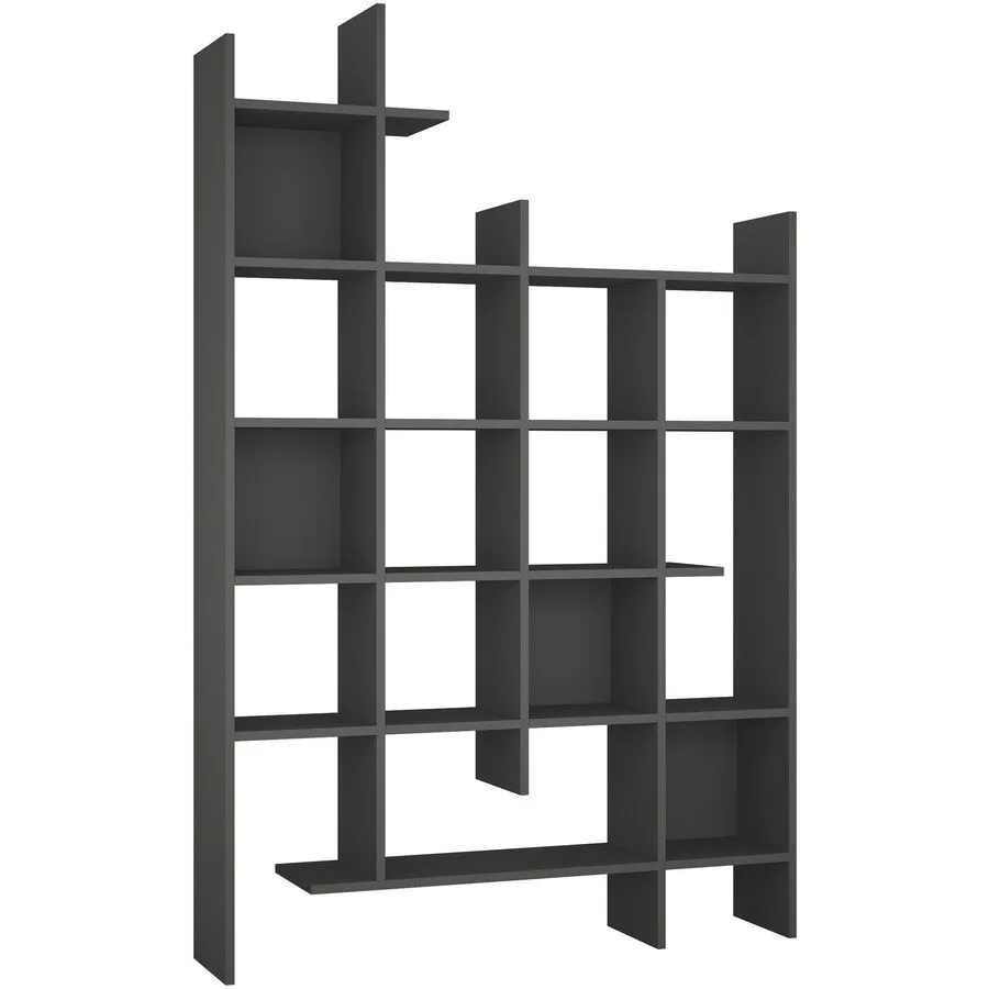 Bücherregal Yemek anthrazit Melaninbeschichtete Mischholz (Spanplatte) B 122 H 188 cm