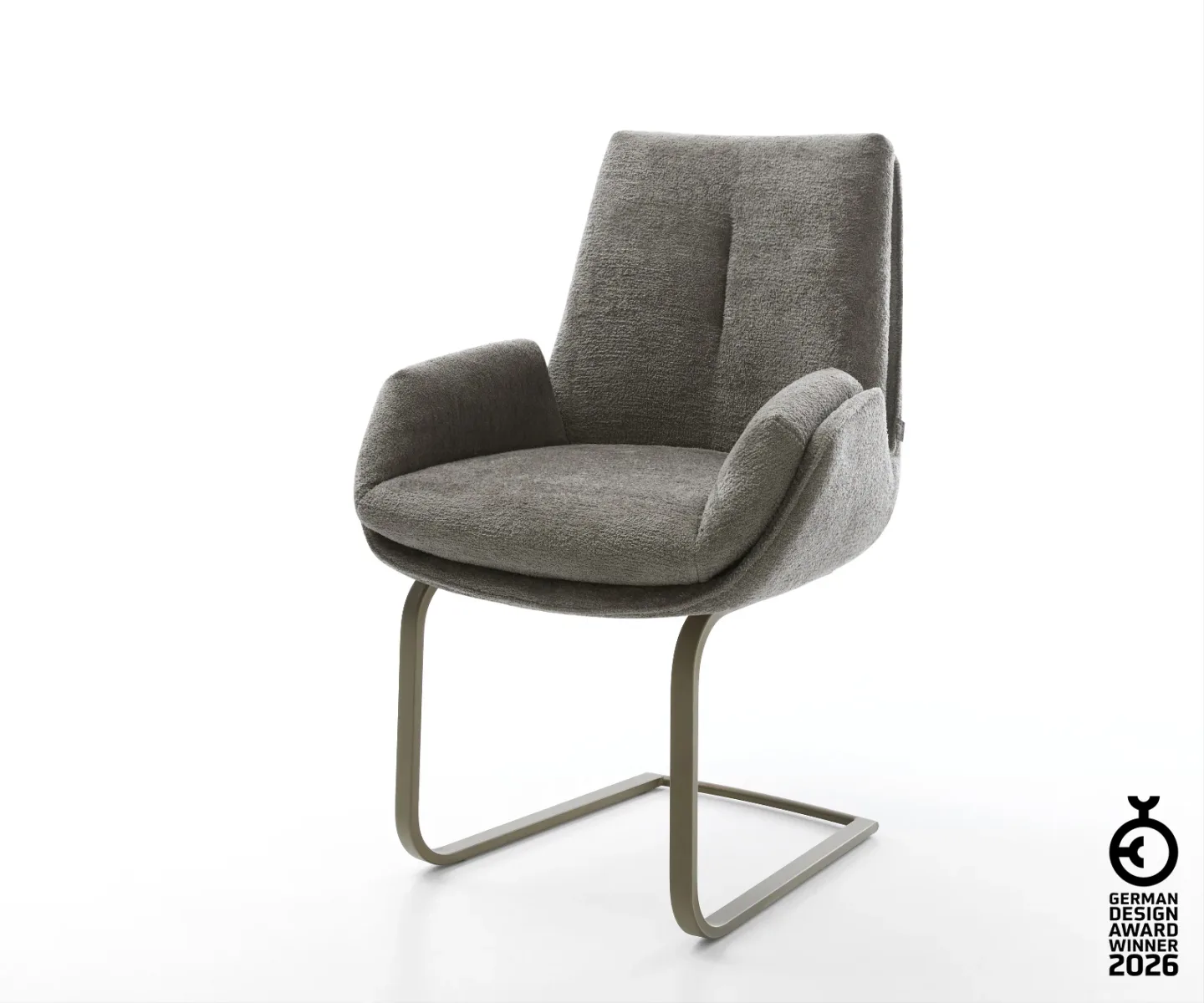 Freischwinger Clea-Flex Bouclé Soft Schlamm Freischwinger flach Effektfinish Titan