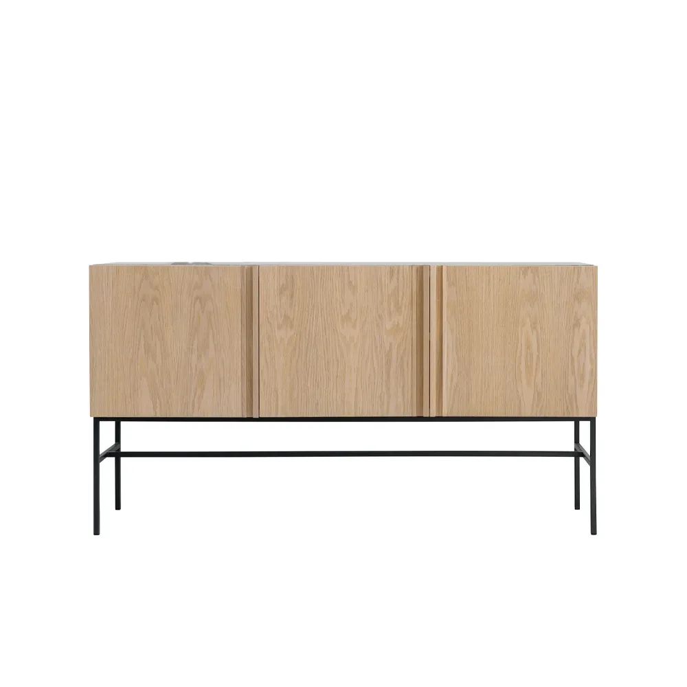 Fogia Boss Sideboard Eiche hell 3 Türen Metallgestell