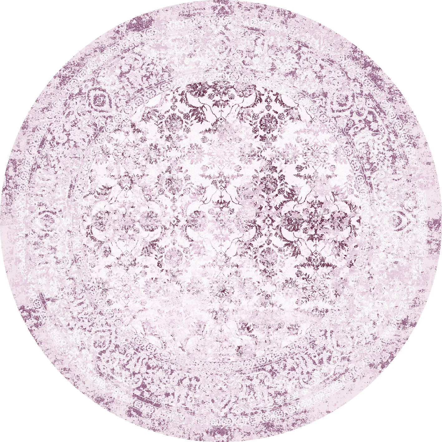 Rundt teppe - Denizli (rosa) (Størrelse: Ø 160 cm)
