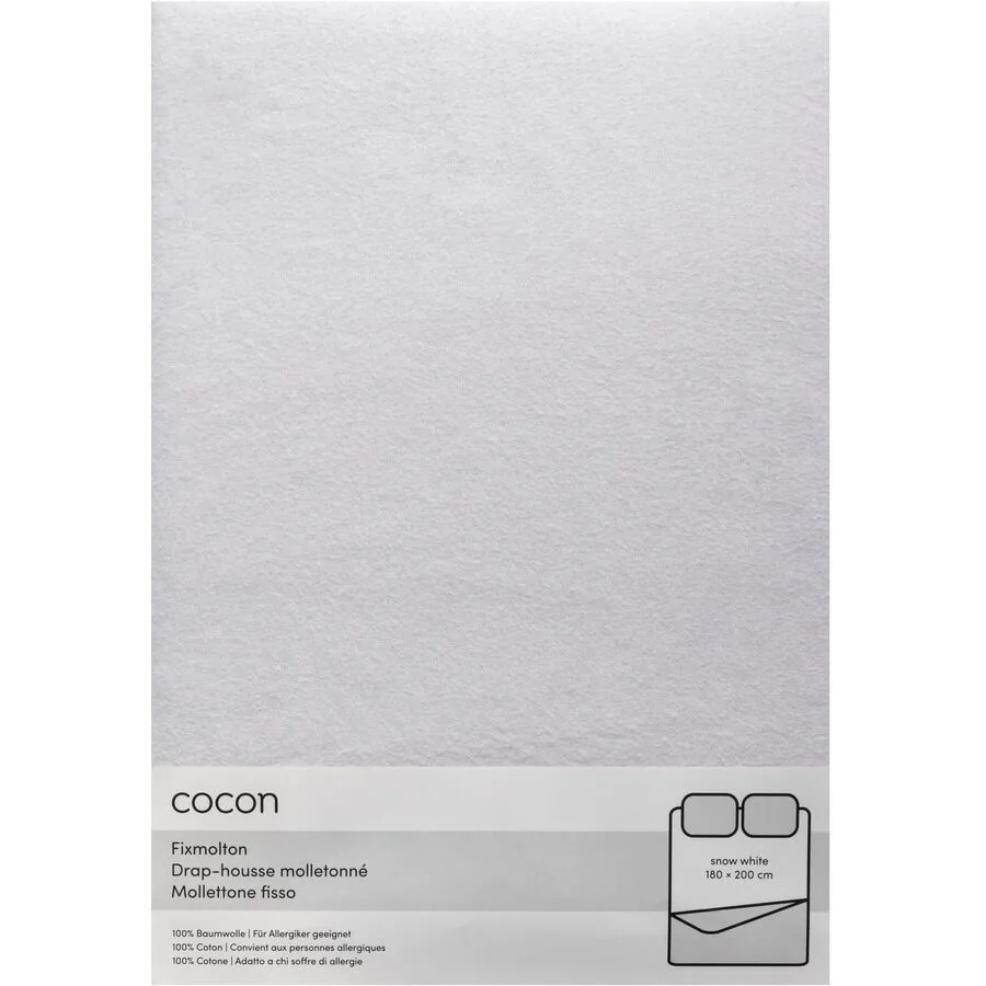 Topper COCON Weiss Flanell 180 x 200 cm