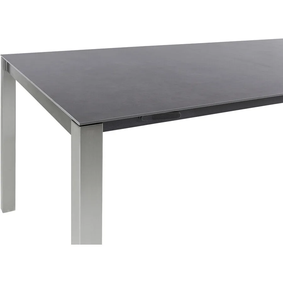 Gartentisch ausziehbar Campo Grande Edelstahl gebürstet / Beton dunkel Keramik/Edelstahl B 180 T 90 cm - Möbel Konfigurator: Traummöbel individuell