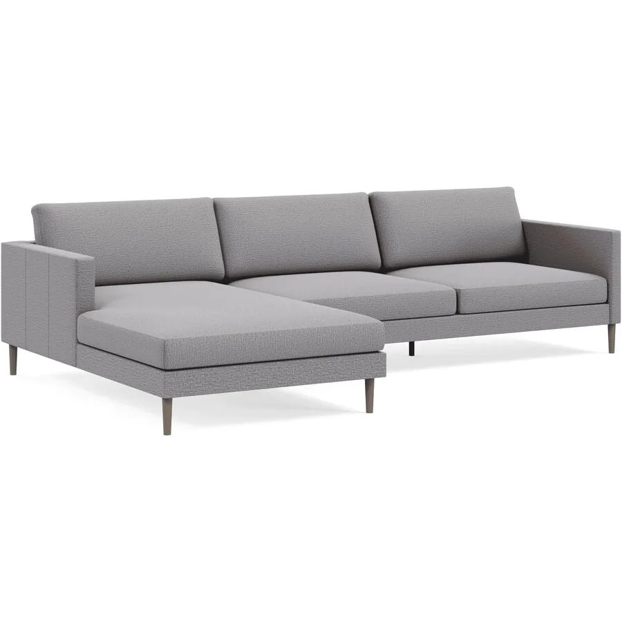 Ecksofa Domino Links Stoff grau/beige B 286 T 181 cm - Möbel Konfigurator: Traummöbel individuell zusammenstellen