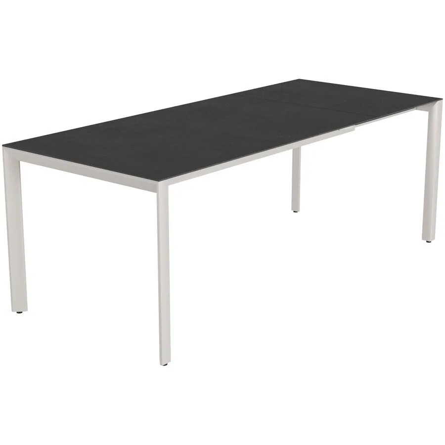 Gartentisch ausziehbar Tropea Greige matt / Ocean black Keramik/Stahl pulverbeschichtet B 140 T 90 cm