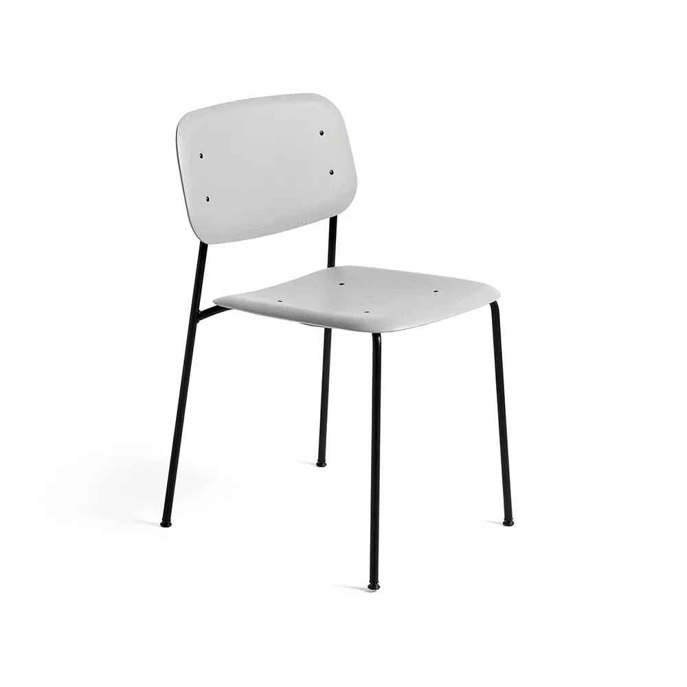 HAY Soft Edge 40 Stuhl Soft grey, schwarzes Stahlgestell
