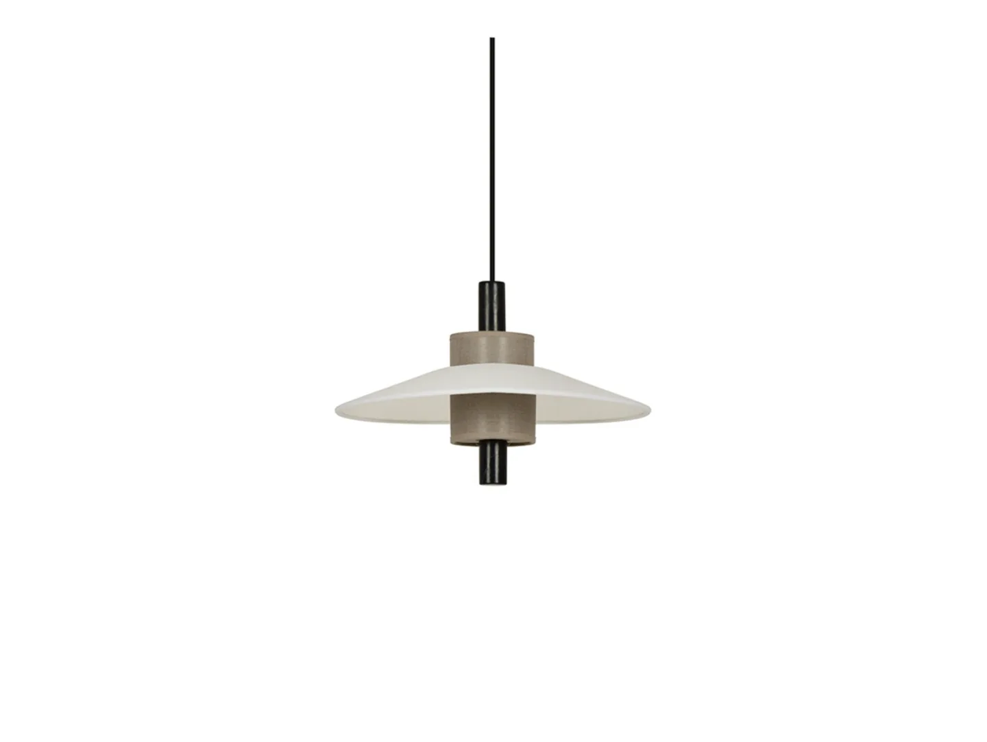 Thésée pendellampa S, krämfärgad, Ø 38 cm - Forestier - Matsal - Tyg / textil - Med lampskärm