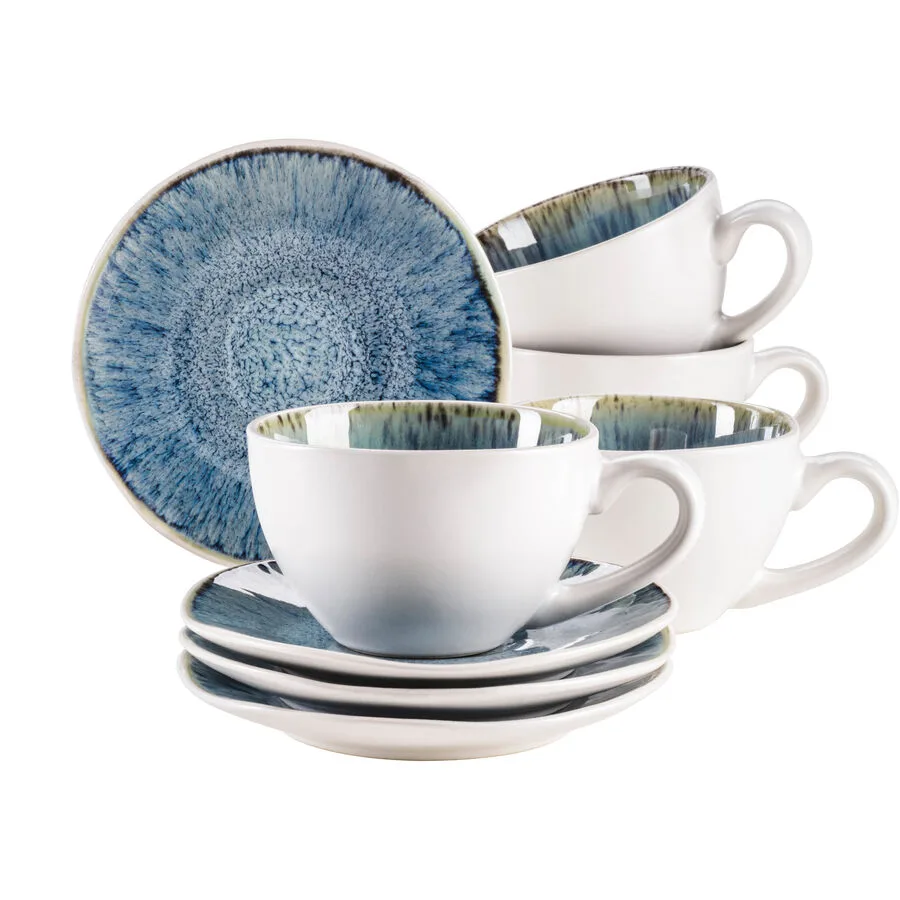 MÄSER Tassen-Set Frozen Blau Steinzeug