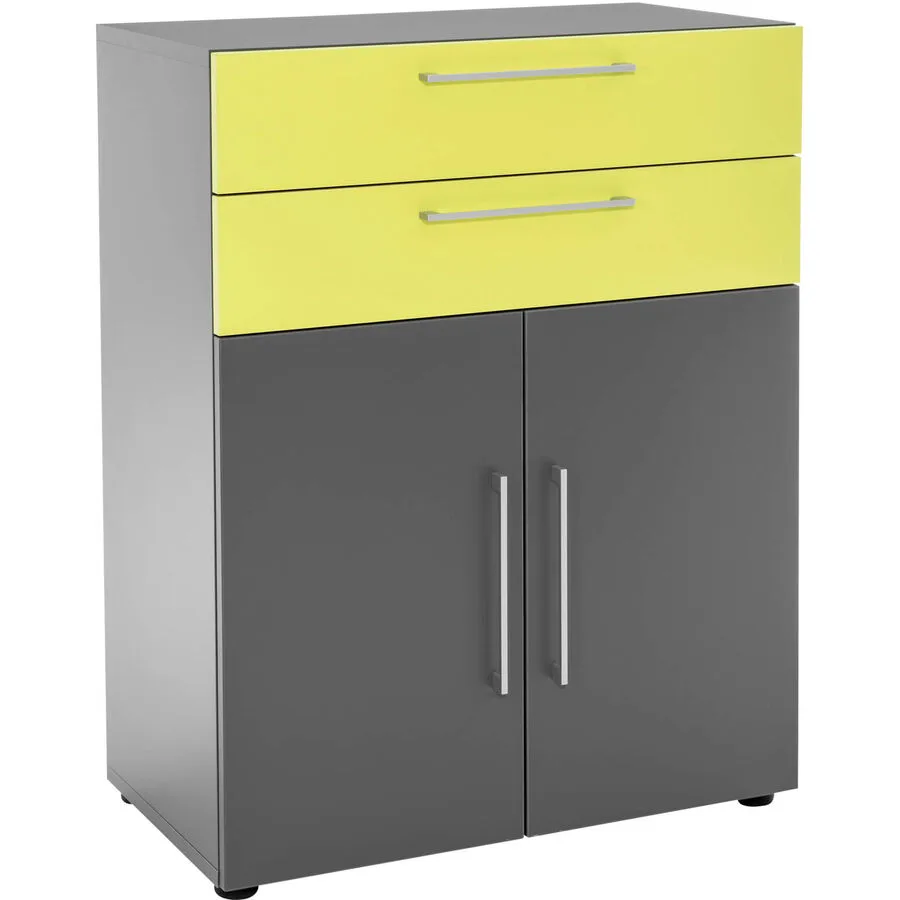 Kommode Window Anthrazit, Limette Holzwerkstoff B 81 H 108 cm