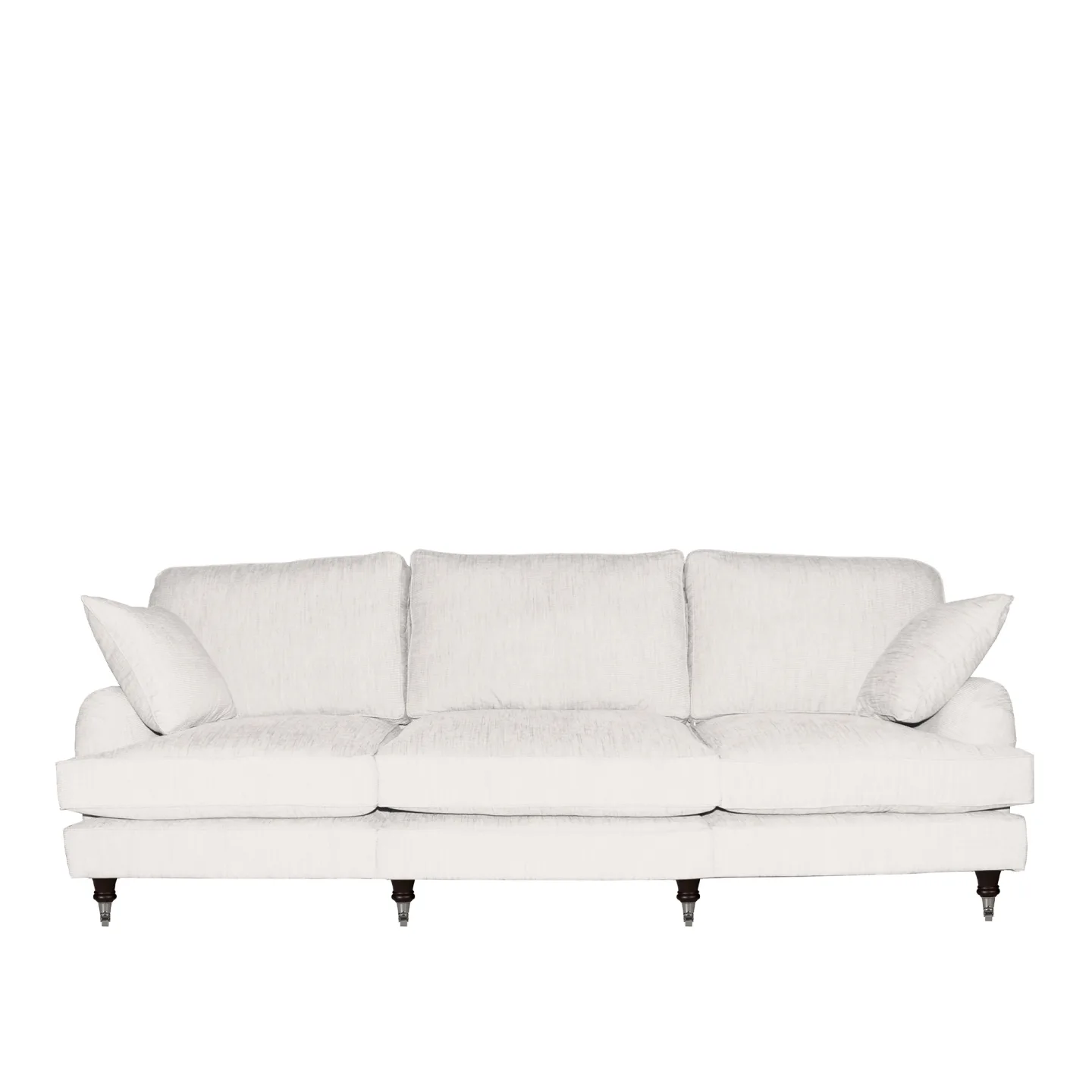 Englesson - Howard 3,5-Seater Straight Loose Cover 250L X 107D X 90H, PG 2 Geneva Chalk 2854/55 - Soffor - Vit - Dun/Metall/Trä/Textilmaterial/Syntetiskt
