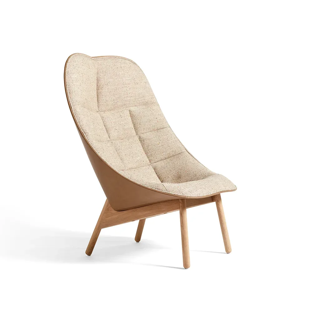 HAY Uchiwa Quilt loungefåtölj Bolgheri lgg60 melange-ek-sense nougat