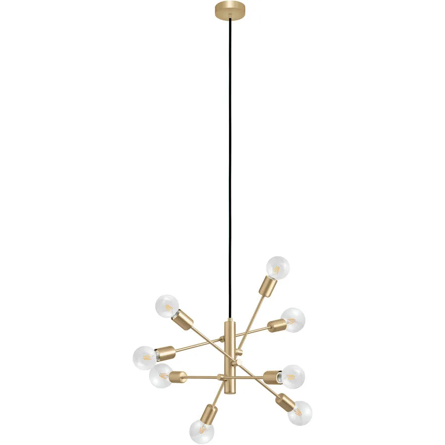 Eglo Pendellampe Gradoli 1 Stahl 110 cm - Farbe: messing gebürstet/smoky