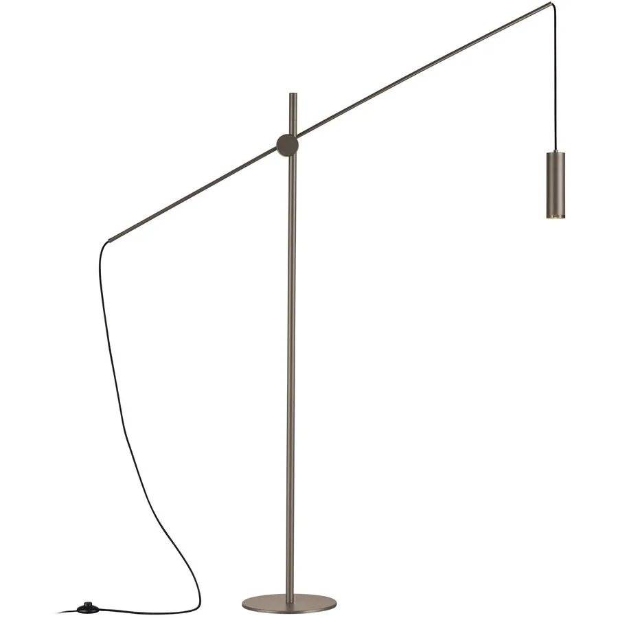 Stehlampe Adina Grau Metall 290 cm - Farbe: taupe