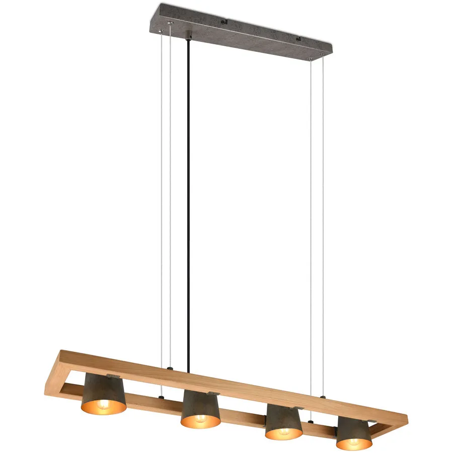 Pendellampe Bree Grau Metall 100 cm 150 cm - Farbe: Nickel antik
