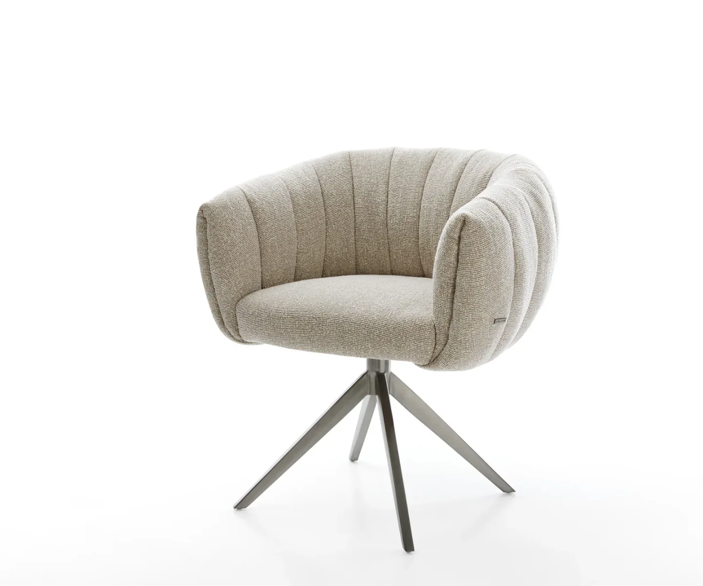 Drehstuhl Jada-Flex Webstoff Soft Beige Kreuzgestell breit Graphit 360° drehbar Wippfunktion Taschenfederkern