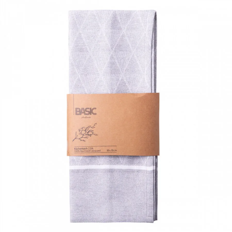 Sola Küchentuch Basic Ambiente silber Baumwolle Jacquard 50 x 70 cm