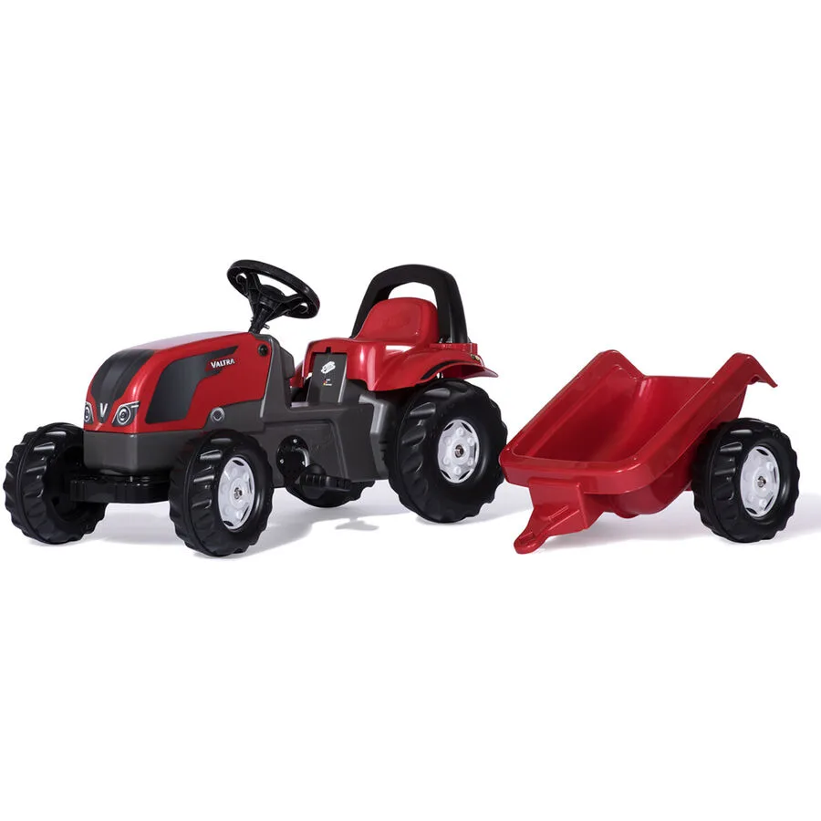 RollyKid Valtra mit Anhänger Rolly Toys Rot Kunststoff - Farbe: rot/grau