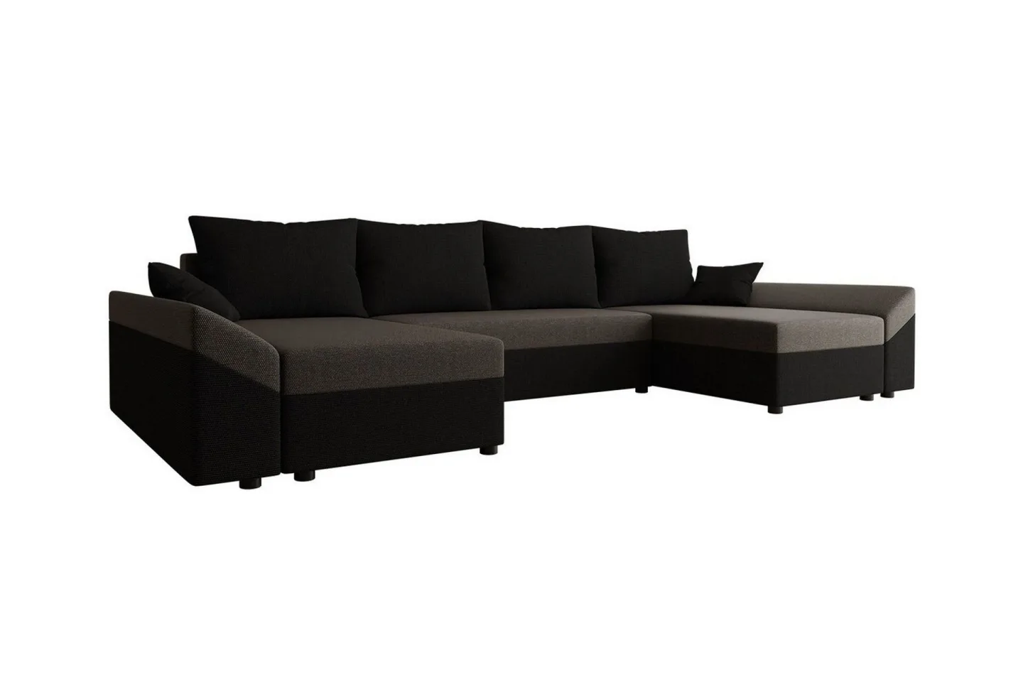 Midfeld 4-sits Hörnbäddsoffa Brown/Black -