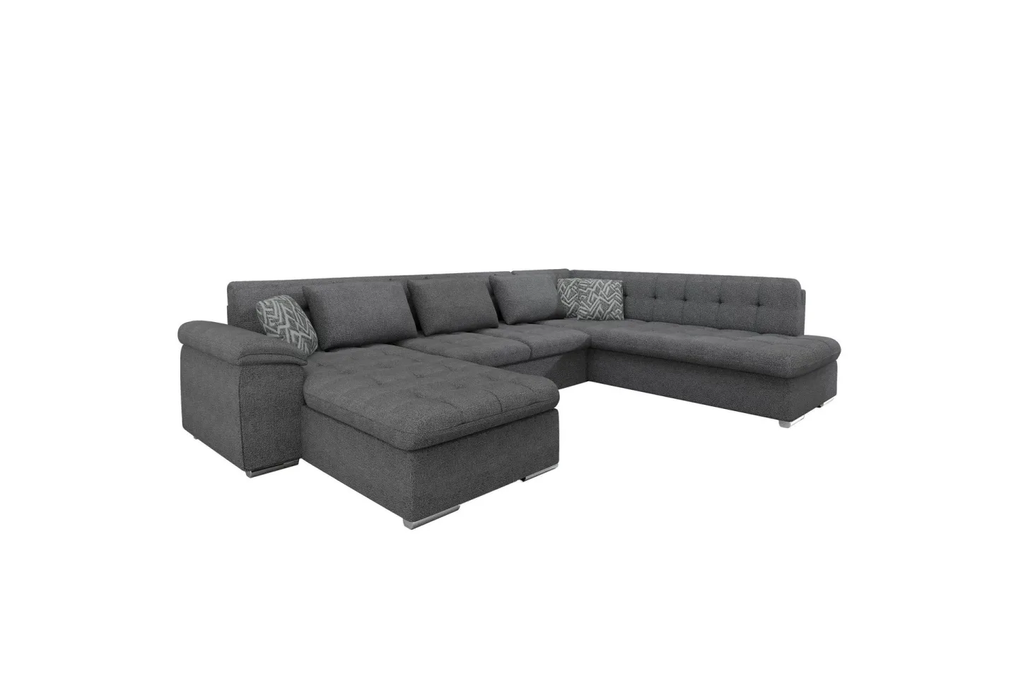 Dynir Soffa med Divan och Schäslong 4-sits - Mörkgrå/Ljusgrå