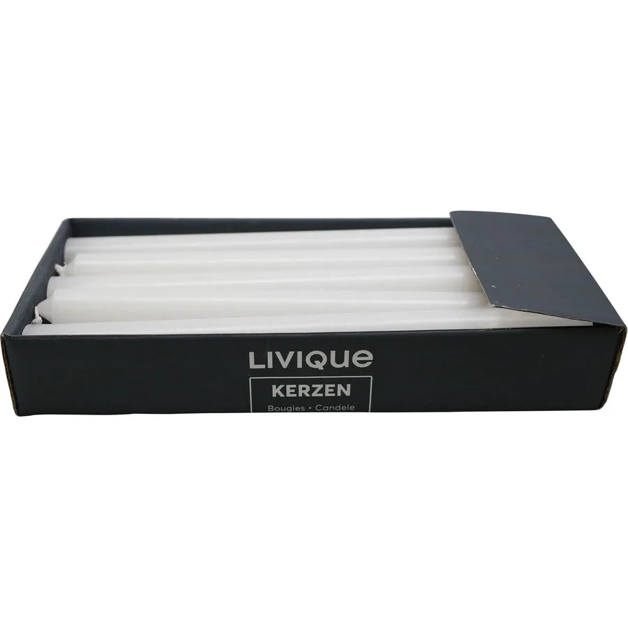 Kerze Basic Weiss Wachs 25 cm