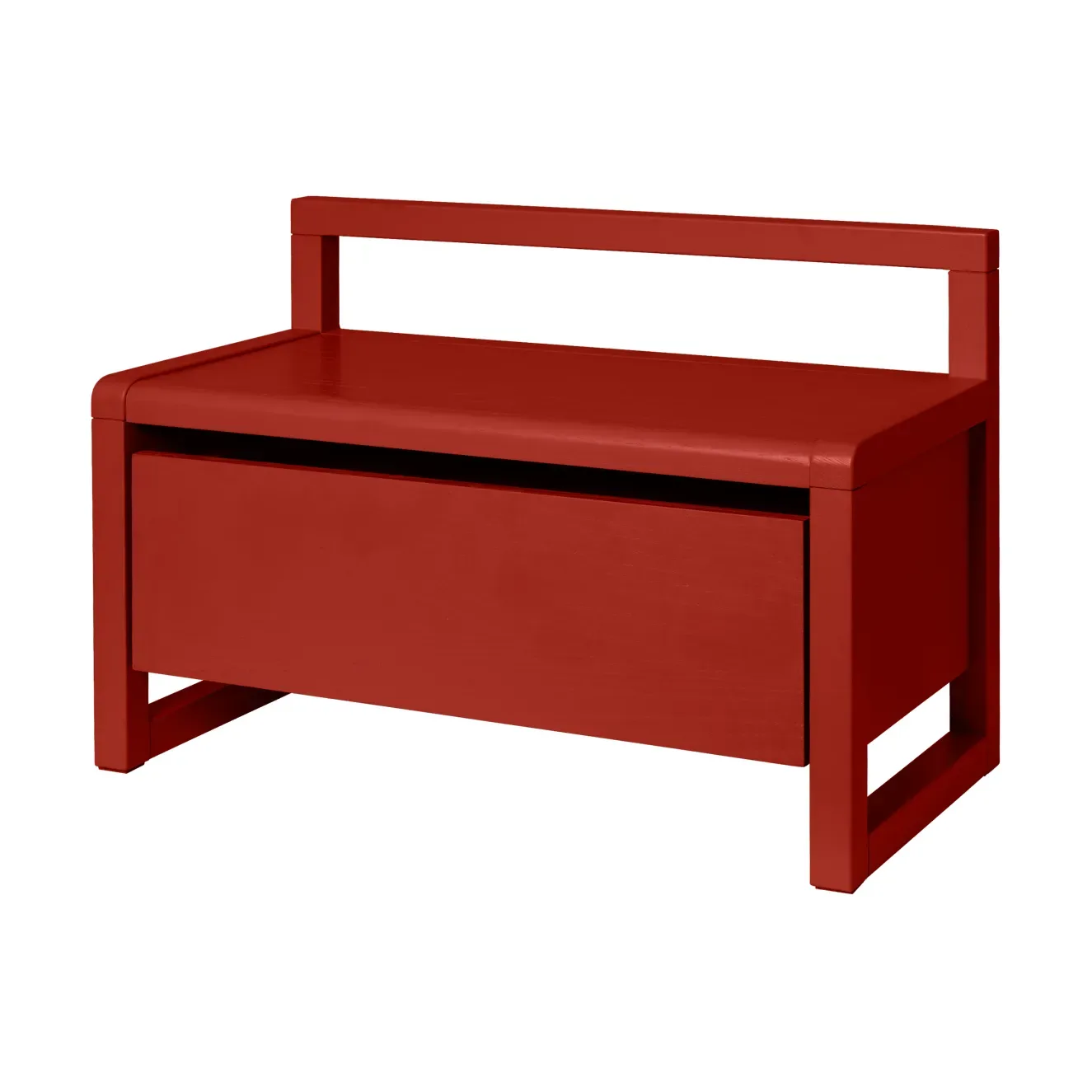 Ferm Living Little architect Aufbewahrungsbank Poppy Red, 60x30x41,2 cm