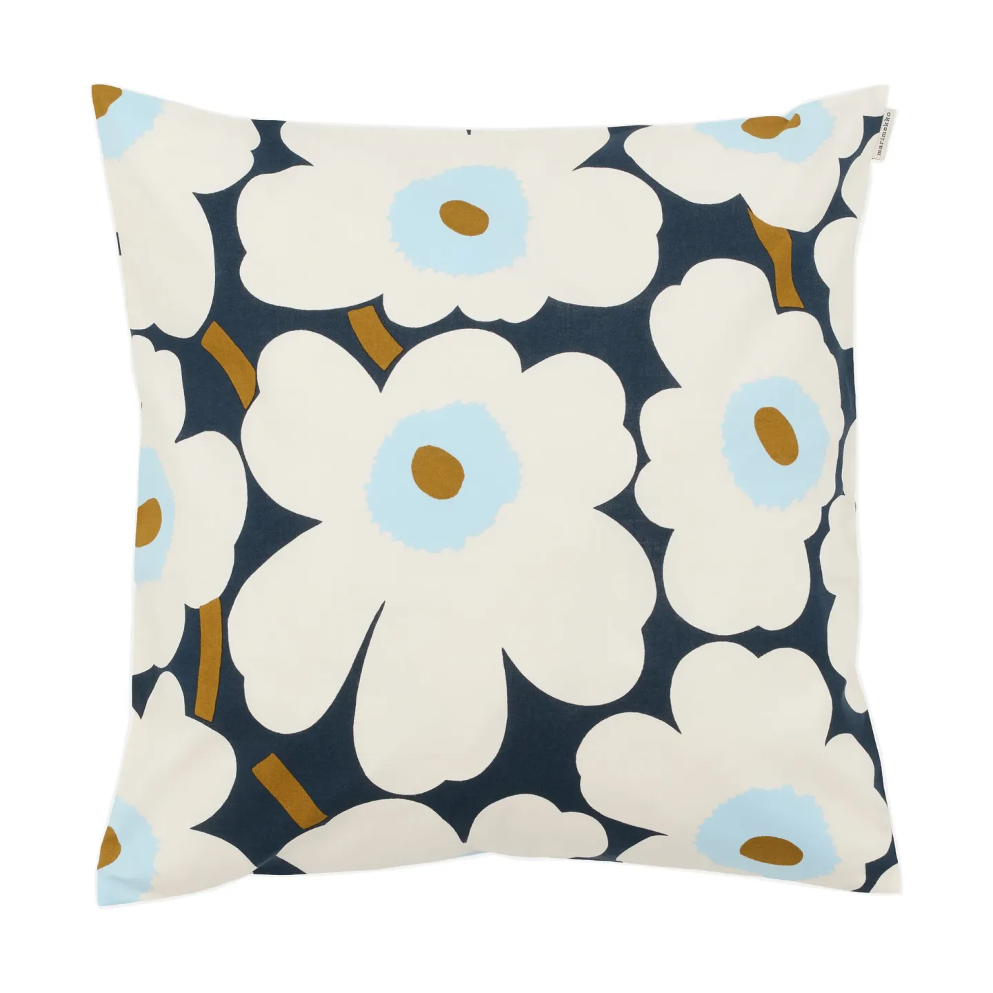 Marimekko Pieni Unikko Kissenbezug 50x50cm Blaubeere-Weiß-cold blue