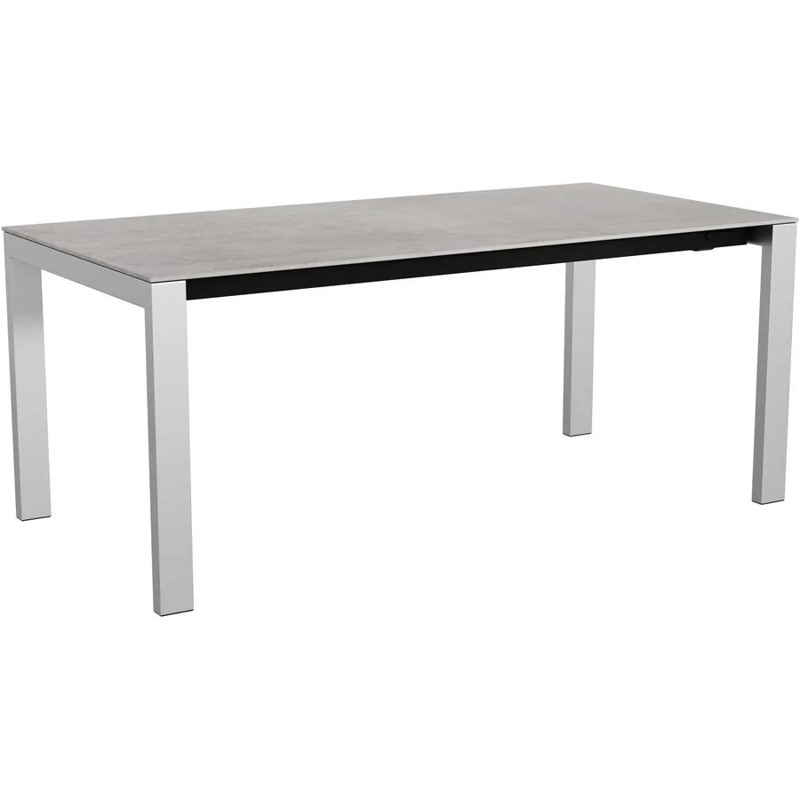 Gartentisch ausziehbar Panama Edelstahl gebürstet / Kreta Mineralkeramik/Edelstahl B 180 T 90 cm - Möbel Konfigurator: Traummöbel individuell