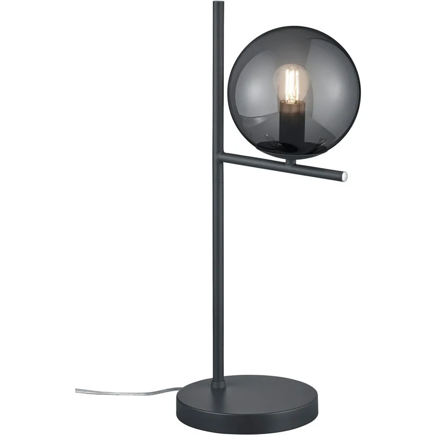 Tischlampe Reya Grau Metall 18 cm 52 cm - Farbe: anthrazit