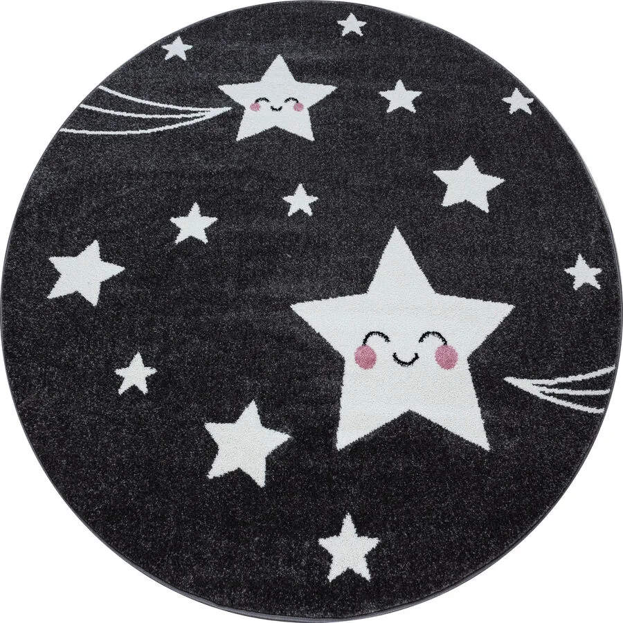 Kinderteppich Kids Grau, Weiss Polypropylen 120 x 120 cm