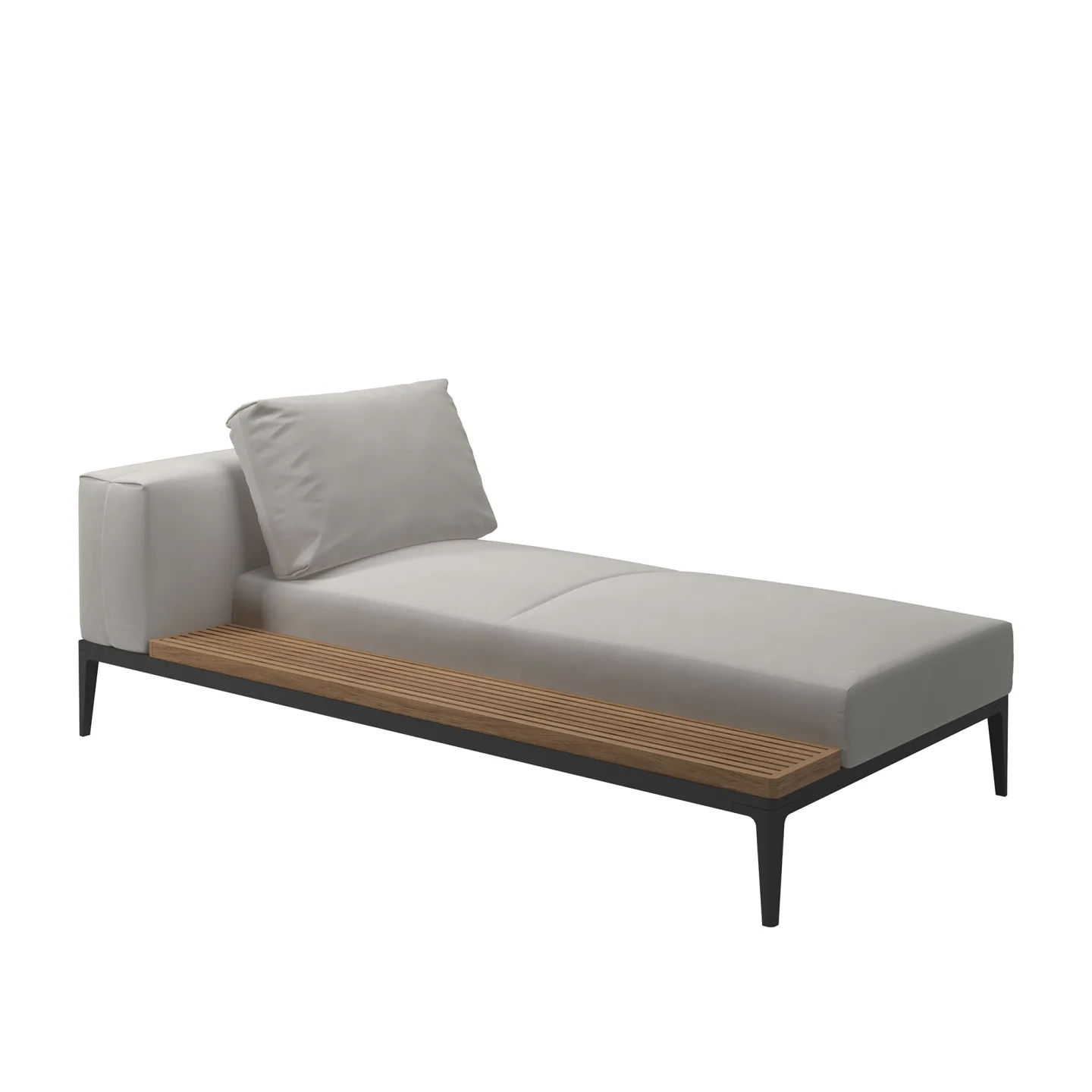 Gloster - Grid Right Chaise Unit, Frame Meteor, Kat.C. Fife Grey - Solsängar - Henrik Pedersen - Metall
