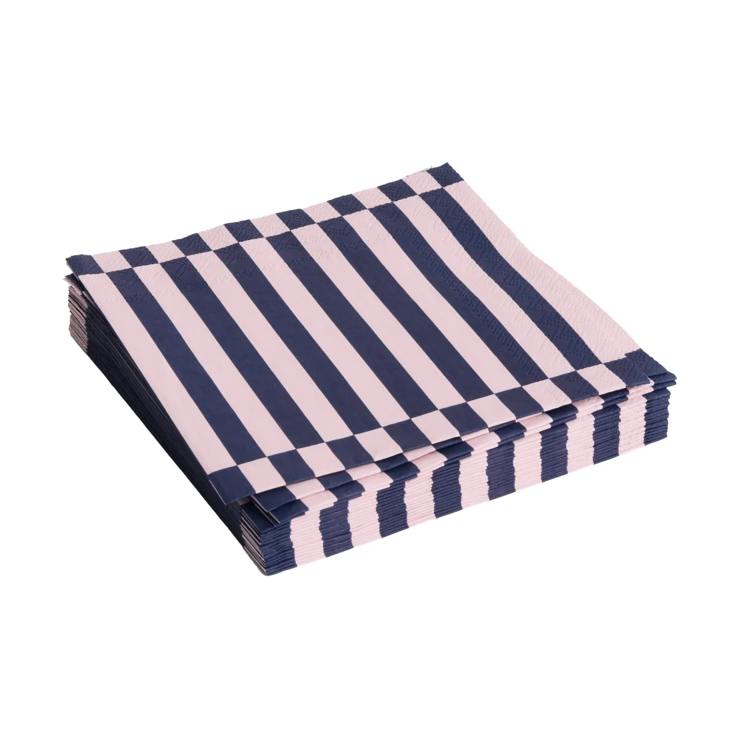 HAY Pattern Lunch Stripe Serviette 33x33 cm 20er Pack Light Pink-Dark Blue Pillar